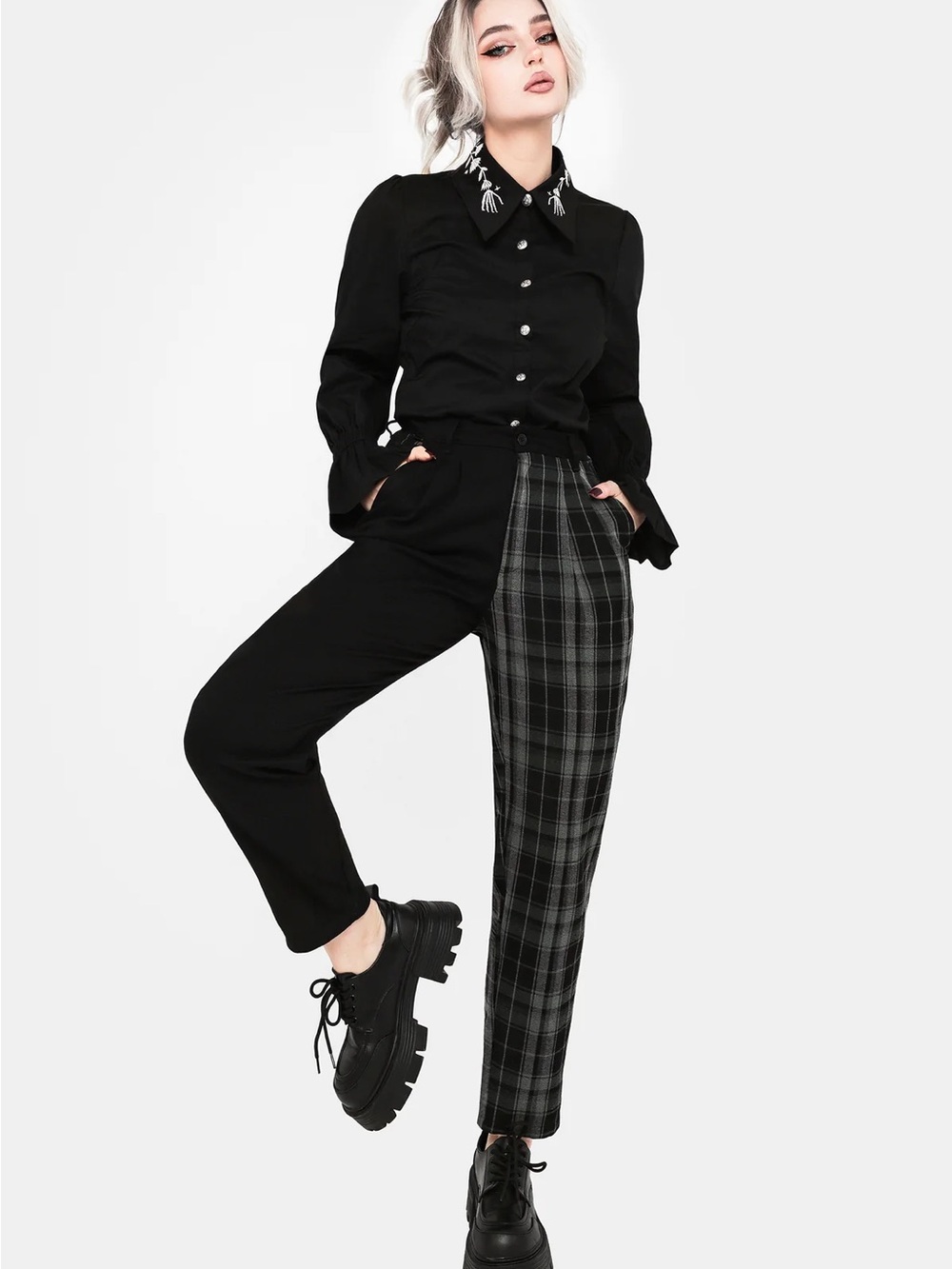 NWT Checkmate High Waist Tapered Trousers